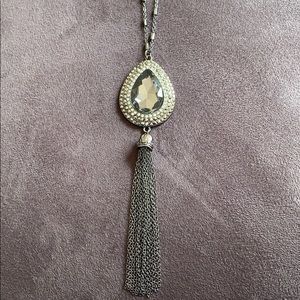 Long grey and silver necklace from NYC